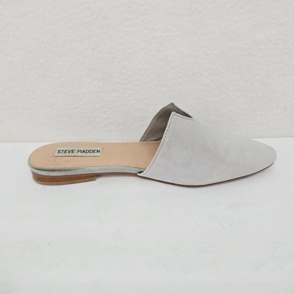 Steve Madden Ally Mules Flats Leather Gray 7.5 - Picture 2 of 9